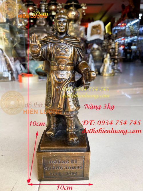 Tượng quan trung bằng đồng cao 30cm