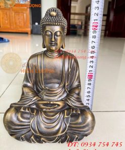 Tượng phật adida ngồi thiền bằng đồng cao 24cm