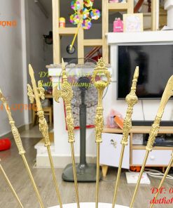 Bộ bát bửu chấp kích cao 40cm bằng đồng