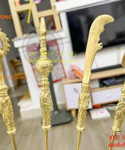 Bộ bát bửu chấp kích cao 40cm bằng đồng