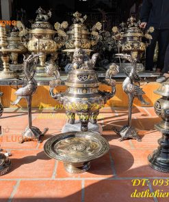 Bộ đỉnh khảm ngũ sắc thờ cúng cực đẹp