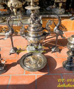 Bộ đỉnh khảm ngũ sắc thờ cúng cực đẹp