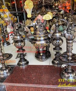 Bộ đỉnh khảm ngũ sắc thờ cúng cực đẹp