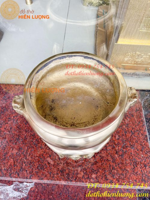 Bát hương Huế dáng cổ bằng đồng có đế