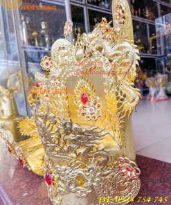 Bộ mũ hài quan bằng đồng cho ông dâng đền, thờ cúng