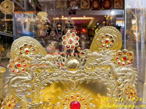 Bộ mũ hài quan bằng đồng cho ông dâng đền, thờ cúng
