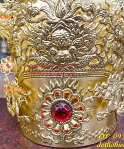 Bộ mũ hài quan bằng đồng cho ông dâng đền, thờ cúng