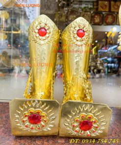Bộ mũ hài quan bằng đồng cho ông dâng đền, thờ cúng