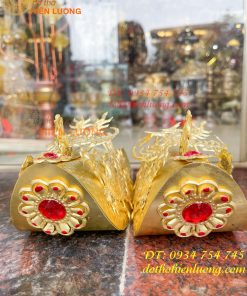 Bộ mũ hia quan bằng đồng cho bà dâng đền, thờ cúng