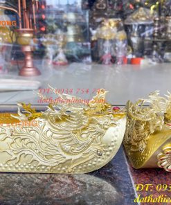 Bộ mũ hia quan bằng đồng cho bà dâng đền, thờ cúng