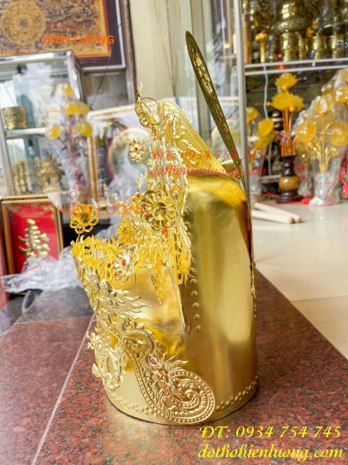Mũ hài hia quan bằng đồng cho ông bà dâng đền
