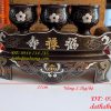 Bộ ngai chén 3 khảm ngũ sắc thờ cúng