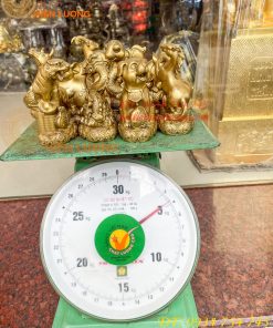 Bộ 12 con giáp bệ tiền cao 10cm bằng đồng phong thủy