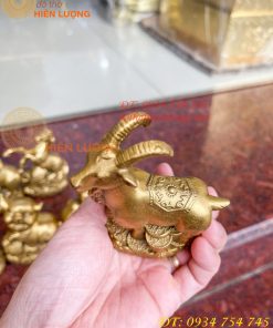 Bộ 12 con giáp bệ tiền cao 10cm bằng đồng phong thủy