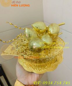 Bộ trầu cau dâng lễ bằng đồng làm thủ công