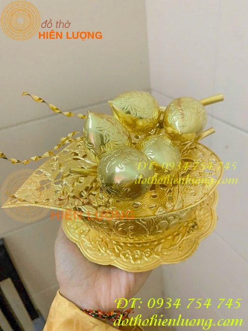 Bộ trầu cau dâng lễ bằng đồng làm thủ công