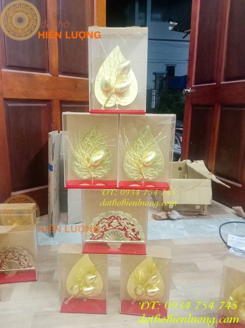 Bộ trầu cau dâng lễ bằng đồng làm thủ công