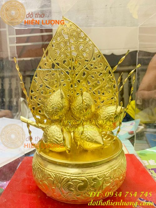 Bộ trầu cau dâng lễ bằng đồng làm thủ công