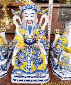 Bộ tài địa thần tiền bằng sứ bát tràng cao cấp