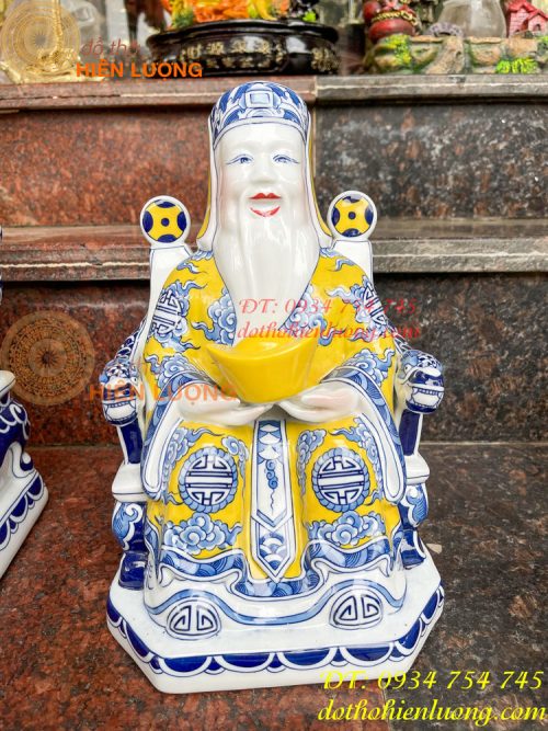 Bộ tài địa thần tiền bằng sứ bát tràng cao cấp