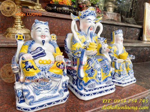 Bộ tài địa thần tiền bằng sứ bát tràng cao cấp