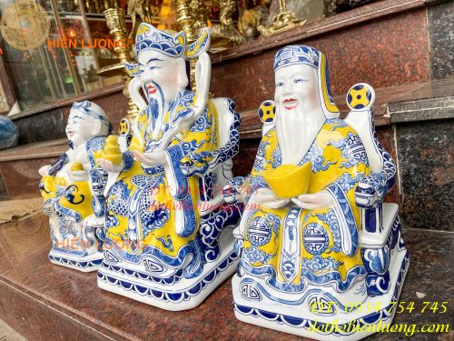 Bộ tài địa thần tiền bằng sứ bát tràng cao cấp