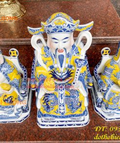 Bộ tài địa thần tiền bằng sứ bát tràng cao cấp