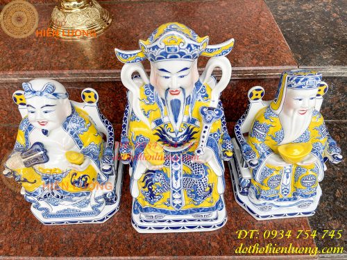 Bộ tài địa thần tiền bằng sứ bát tràng cao cấp