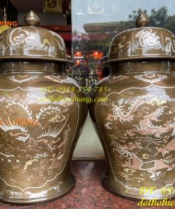 Đôi chóe khảm tam khí cao 50cm thờ cúng