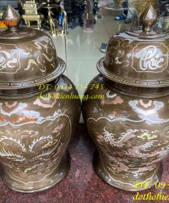 Đôi chóe khảm tam khí cao 50cm thờ cúng