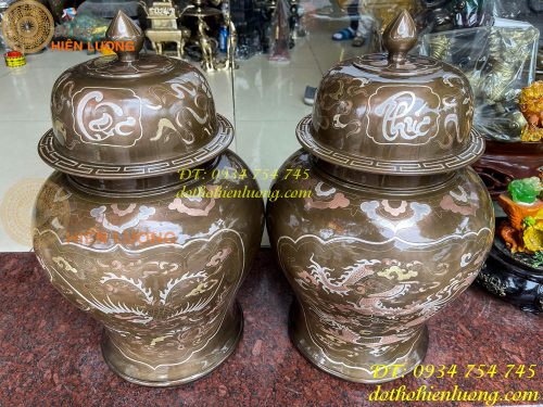 Đôi chóe khảm tam khí cao 50cm thờ cúng