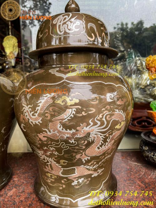 Đôi chóe khảm tam khí cao 50cm thờ cúng