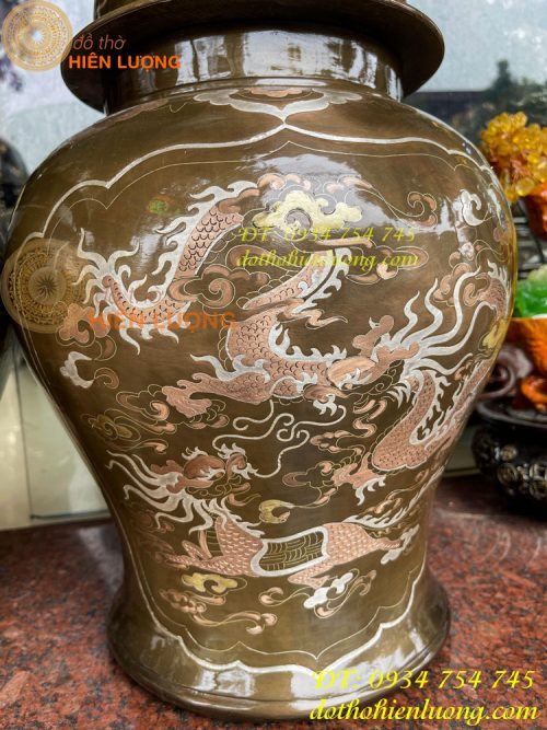 Đôi chóe khảm tam khí cao 50cm thờ cúng