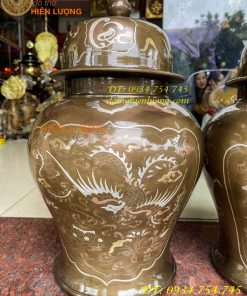 Đôi chóe khảm tam khí cao 50cm thờ cúng