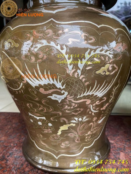 Đôi chóe khảm tam khí cao 50cm thờ cúng