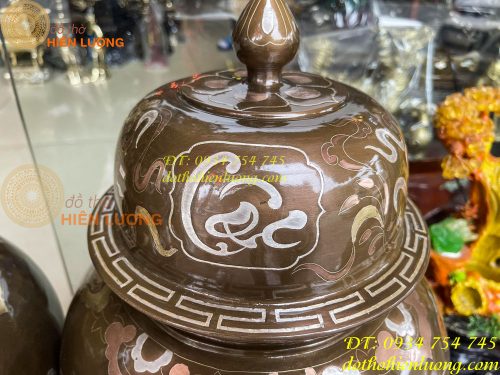 Đôi chóe khảm tam khí cao 50cm thờ cúng
