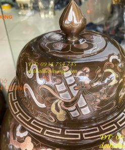 Đôi chóe khảm tam khí cao 50cm thờ cúng