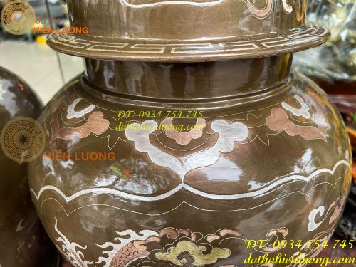 Đôi chóe khảm tam khí cao 50cm thờ cúng