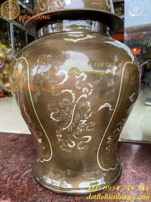 Đôi chóe khảm tam khí cao 50cm thờ cúng