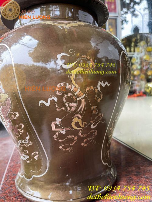 Đôi chóe khảm tam khí cao 50cm thờ cúng