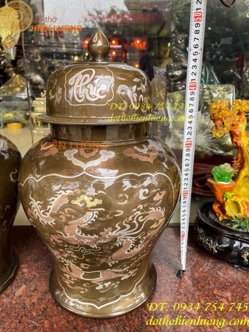 Đôi chóe khảm tam khí cao 50cm thờ cúng