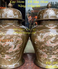 Đôi chóe khảm tam khí cao 50cm thờ cúng