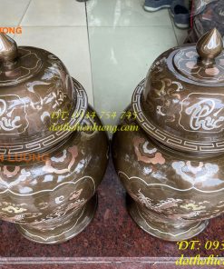 Đôi chóe khảm tam khí cao 50cm thờ cúng