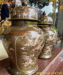 Đôi chóe khảm tam khí cao 50cm thờ cúng