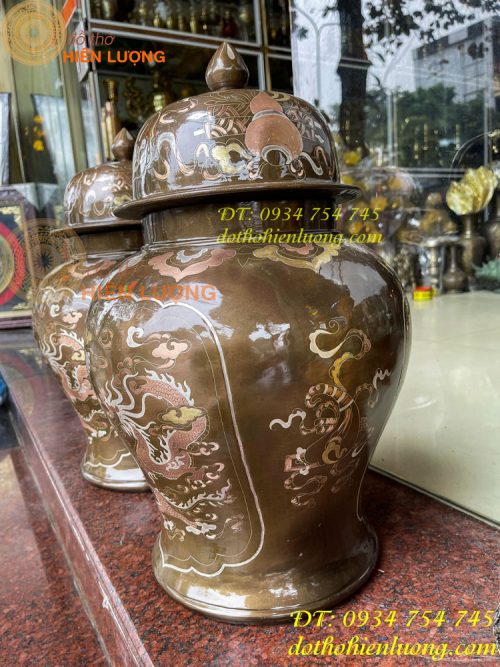 Đôi chóe khảm tam khí cao 50cm thờ cúng
