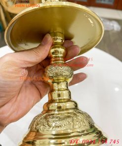 Đôi chân nến bằng đồng cao 25cm thờ cúng