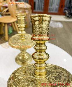 Đôi chân nến bằng đồng cao 25cm thờ cúng