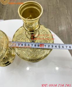Đôi chân nến bằng đồng cao 25cm thờ cúng