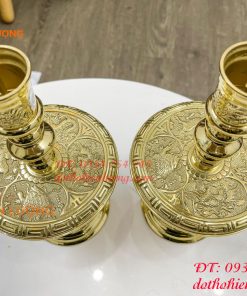 Đôi chân nến bằng đồng cao 25cm thờ cúng