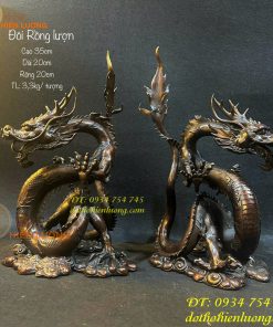 Tượng rồng lượn bằng đồng phong thủy